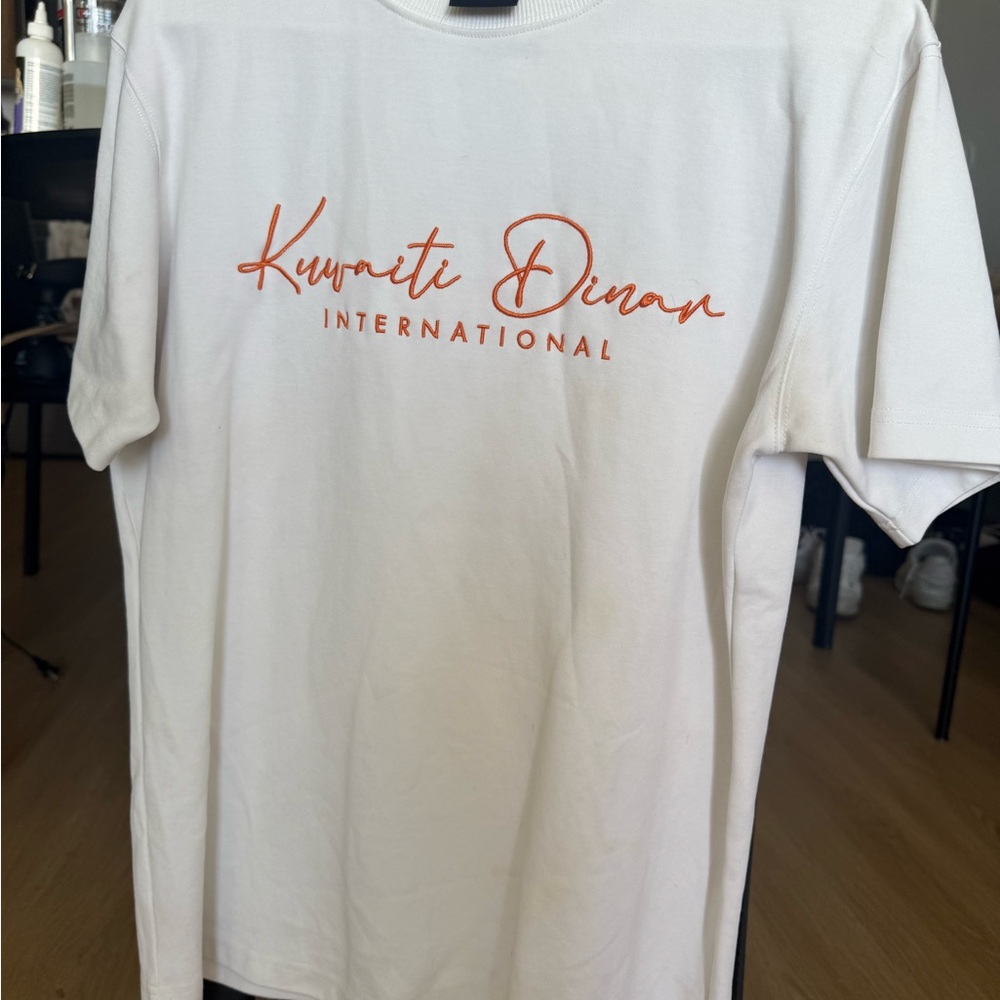 26 International White and Orange Short Sleeve Tee
